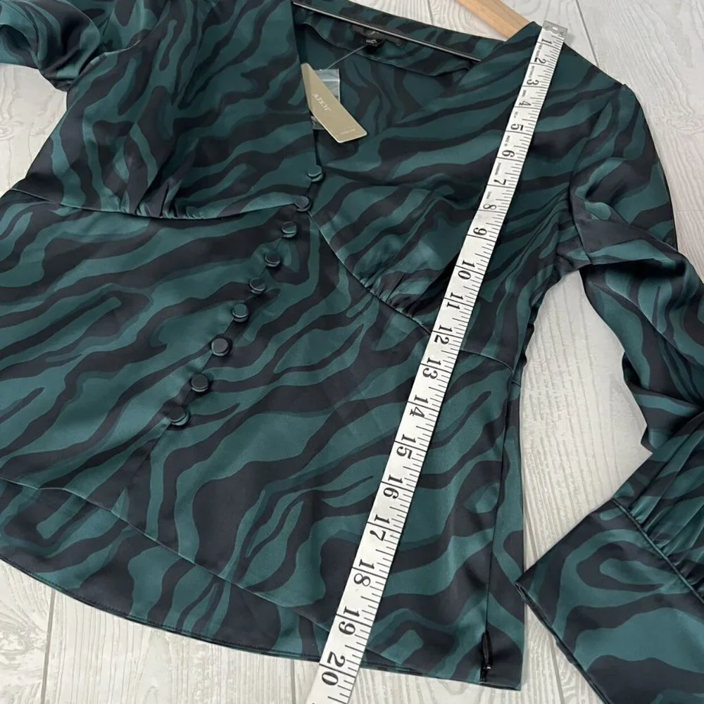 J. Crew Deep V-Neck Button Front Blouse